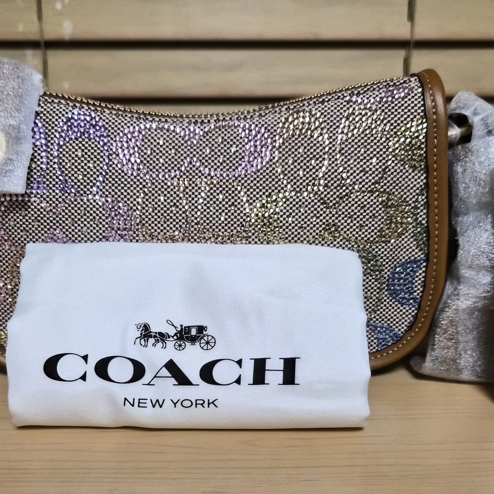 NWT COACH Rainbow Crystal Swinger 20